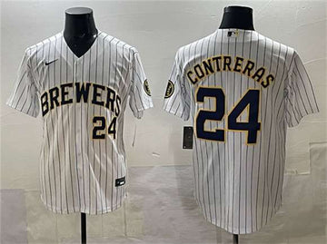 William Contreras Milwaukee Brewers white jersey