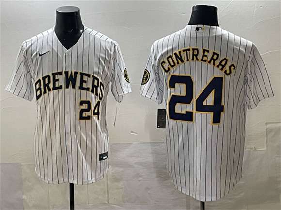 William Contreras Milwaukee Brewers white jersey