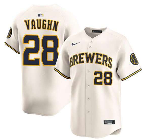 Andrew Vaughn Milwaukee Brewers cream jersey
