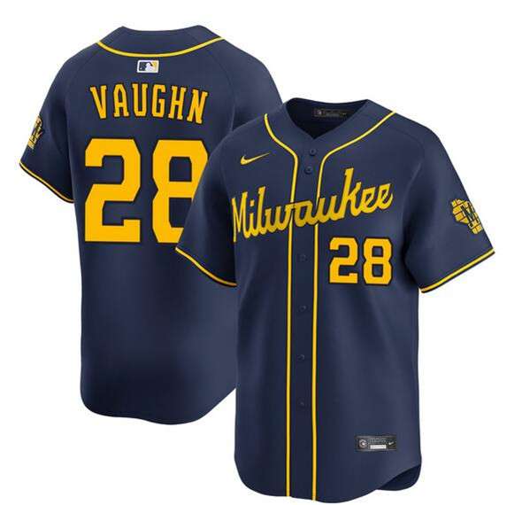 Andrew Vaughn Milwaukee Brewers navy Alternate jersey