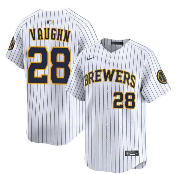 Andrew Vaughn Milwaukee Brewers white Alternate jersey