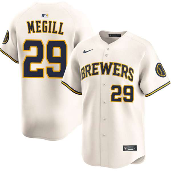 Trevor Megill Milwaukee Brewers cream jersey