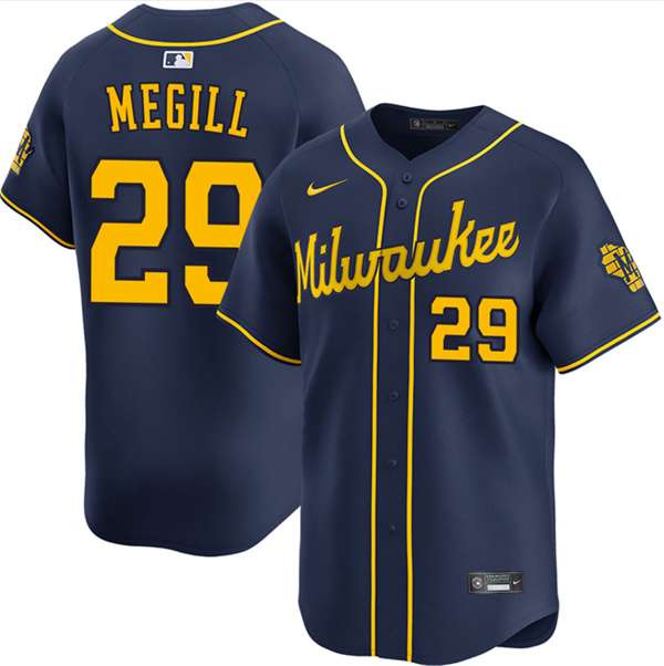 Trevor Megill Milwaukee Brewers navy Alternate jersey