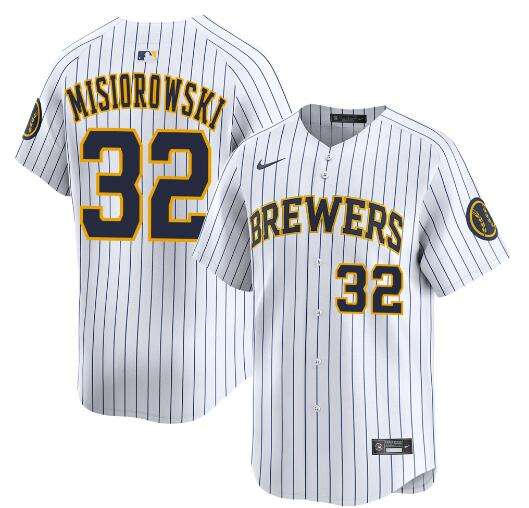 Jacob Misiorowski Milwaukee Brewers white Alternate jersey