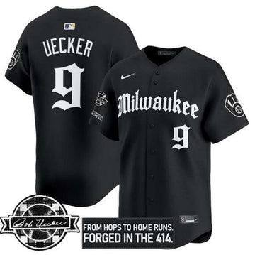 Bob Uecker Milwaukee Brewers black jersey