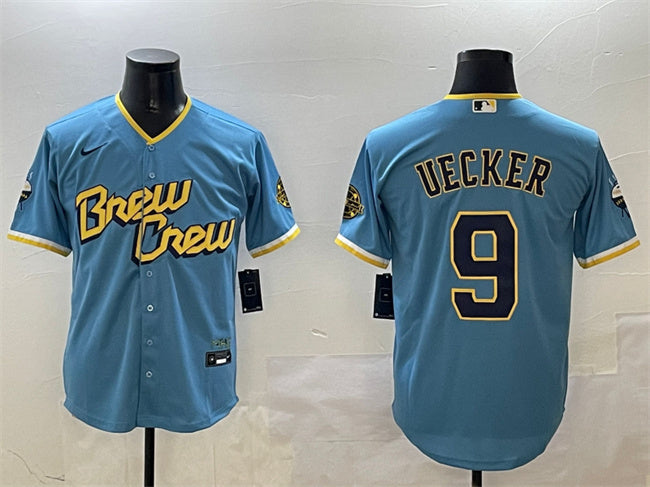 Bob Uecker Milwaukee Brewers blue City Connect jersey