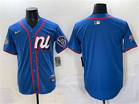 Custom Milwaukee Brewers blue All-Star jersey