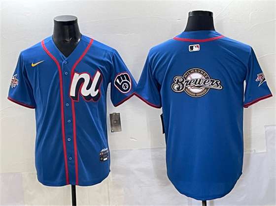 Team Big Logo Milwaukee Brewers blue All-Star jersey