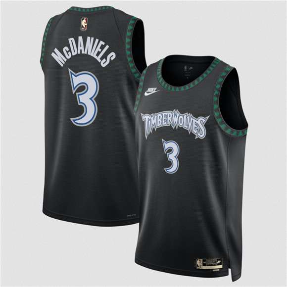 Jaden McDaniels Minnesota Timberwolves black Classic jersey