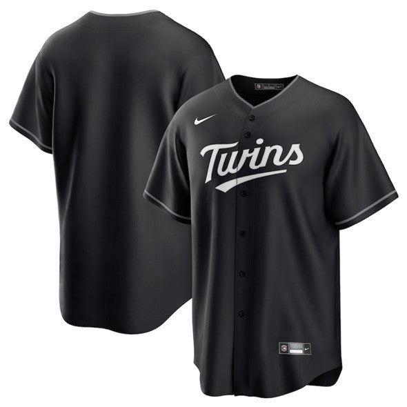 Custom Minnesota Twins black Lights Out jersey