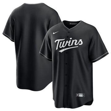 Custom Minnesota Twins black Lights Out jersey