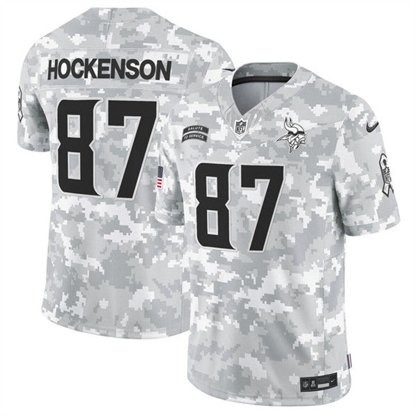 TJ Hockenson Arctic Minnesota Vikings camo Salute To Service jersey