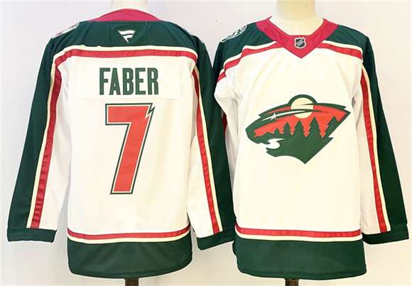 Brock Faber Minnesota Wild white jersey