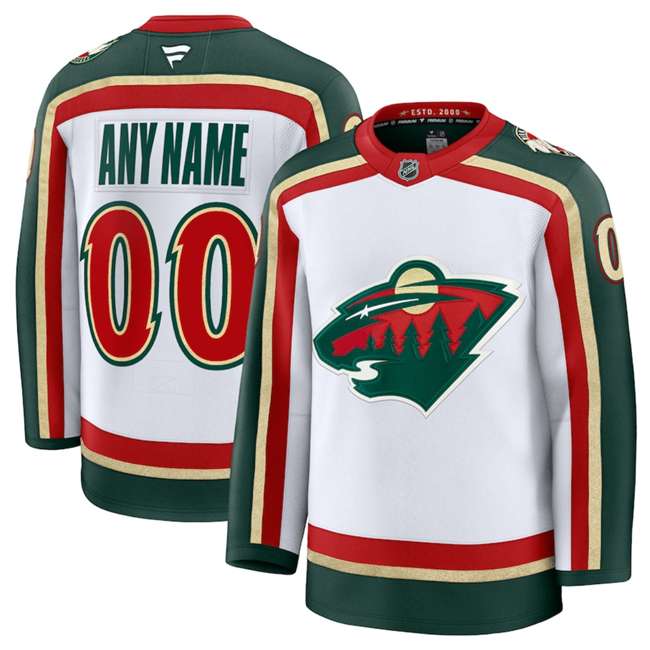 Custom Minnesota Wild white jersey