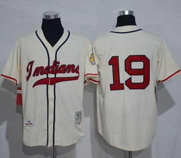Bob Feller Cleveland Guardians cream Throwback jersey