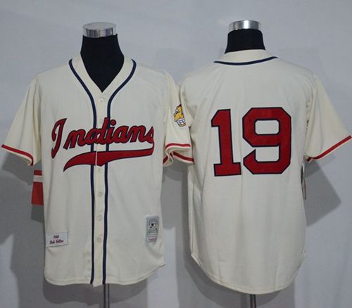Bob Feller Cleveland Guardians cream Throwback jersey
