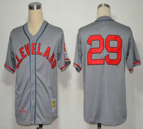 Satchel Paige Cleveland Guardians grey jersey