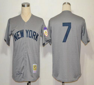 Mickey Mantle New York Yankees grey Throwback jersey