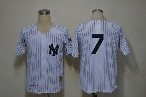 Mickey Mantle New York Yankees white Throwback jersey