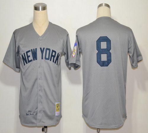 Yogi Berra New York Yankees grey Throwback jersey