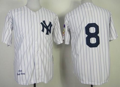 Yogi Berra New York Yankees white Throwback jersey