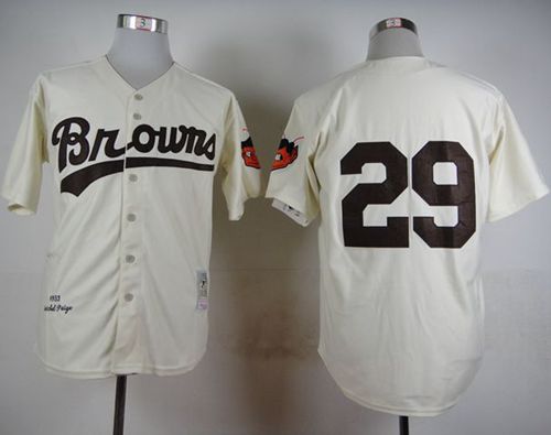 Satchel Paige Baltimore Orioles cream Throwback jersey