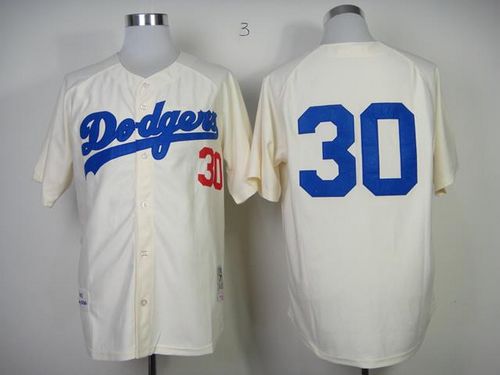 Maury Wills Los Angeles Dodgers cream Throwback jersey