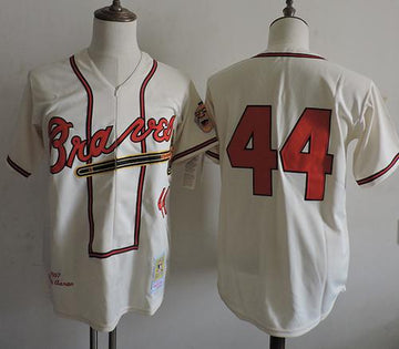 Hank Aaron Atlanta Braves cream Throwback jersey