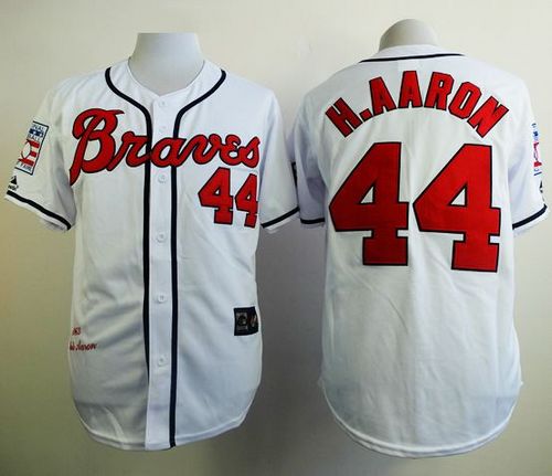 Hank Aaron Atlanta Braves white jersey