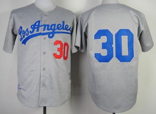Maury Wills Los Angeles Dodgers gray Throwback jersey