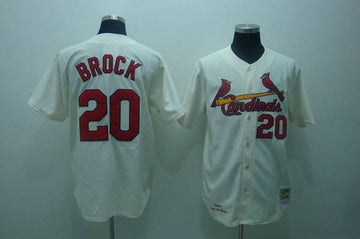 Lou Brock St. Louis Cardinals cream Throwback jersey