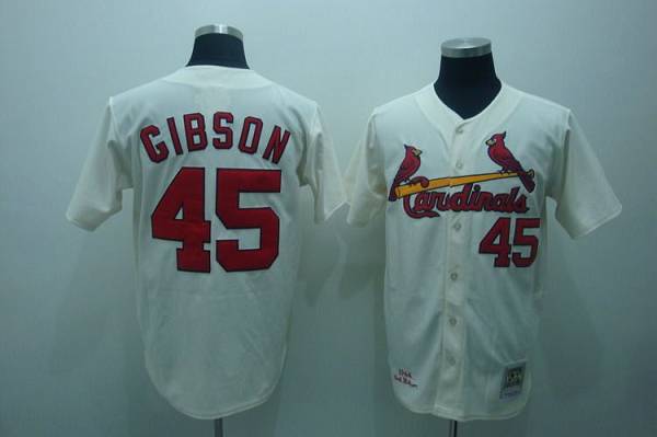 Bob Gibson St. Louis Cardinals cream Throwback jersey