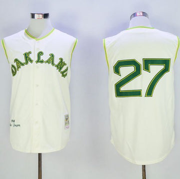 Catfish Hunter Oakland Athletics cream Throwback jersey