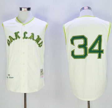 Rollie Fingers Oakland Athletics cream Throwback jersey