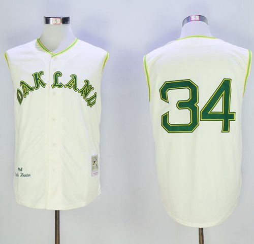 Rollie Fingers Oakland Athletics cream Throwback jersey