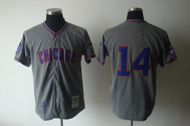 Ernie Banks Chicago Cubs grey Throwback jersey