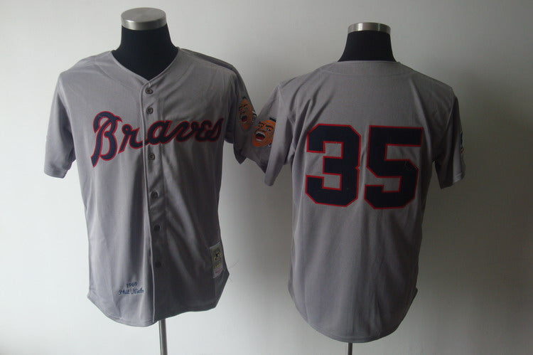 Phil Niekro Atlanta Braves grey jersey