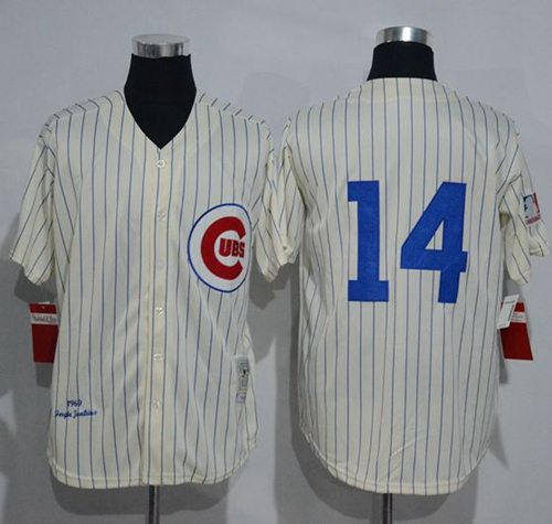 Ernie Banks Chicago Cubs cream Throwback jersey