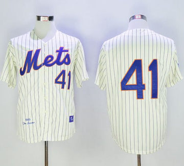 Tom Seaver New York Mets cream Throwback jersey