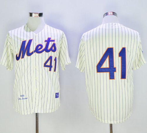 Tom Seaver New York Mets cream Throwback jersey
