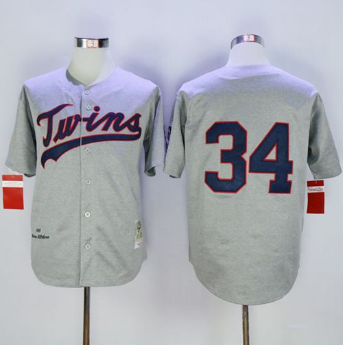 Kirby Puckett Minnesota Twins grey Throwback jersey