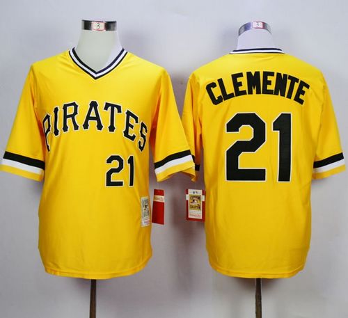 Roberto Clemente Pittsburgh Pirates yellow Throwback jersey
