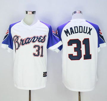Greg Maddux Atlanta Braves white Throwback jersey