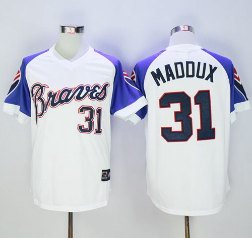 Greg Maddux Atlanta Braves white Throwback jersey