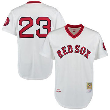 Luis Tiant Boston Red Sox white Throwback jersey