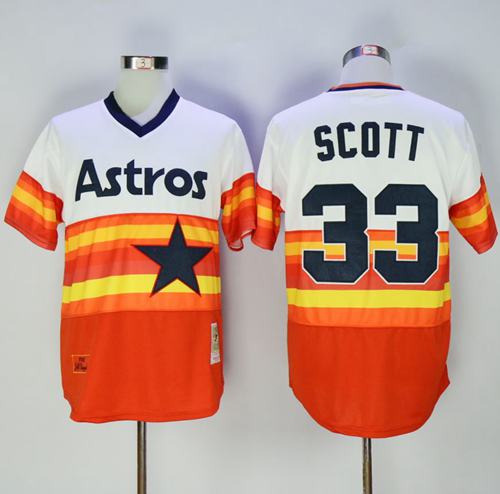 Mike Scott Houston Astros white-orange Throwback jersey