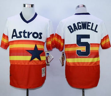 Jeff Bagwell Houston Astros white-orange Throwback jersey