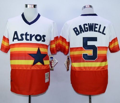Jeff Bagwell Houston Astros white-orange Throwback jersey