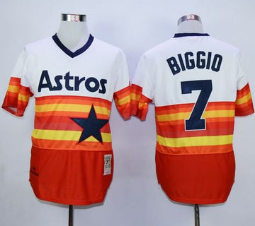 Craig Biggio Houston Astros white-orange Throwback jersey