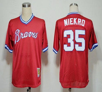 Phil Niekro Atlanta Braves red jersey